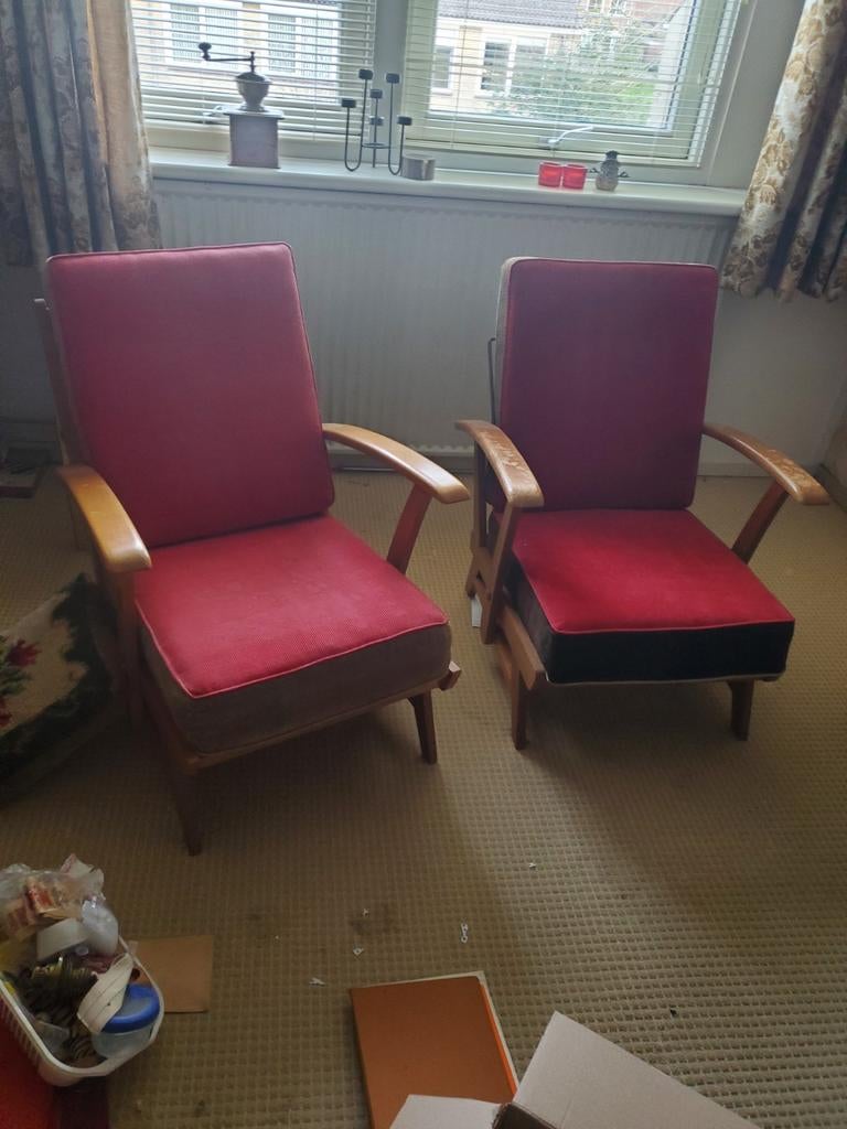Vintage fauteuil jaren vijftig, Huis en Inrichting, Ophalen, Gebruikt, 75 tot 100 cm, 50 tot 75 cm