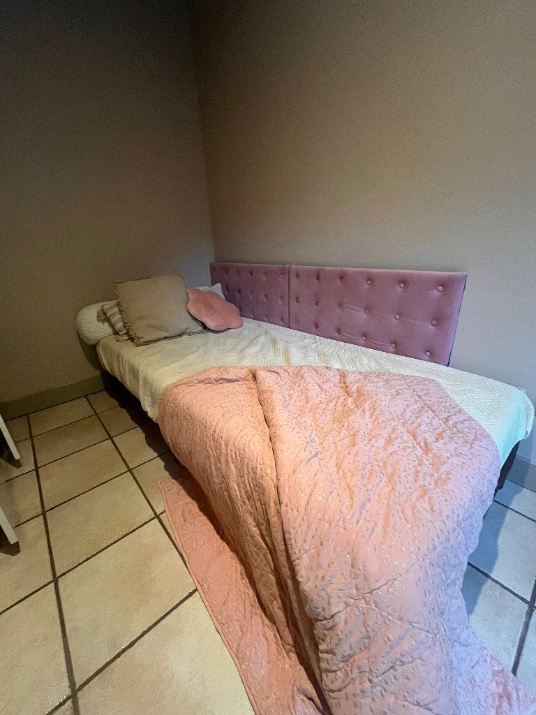 Gaaf 1 persoons bed / bank, Ophalen, 90 cm, Bruin, Tweepersoons