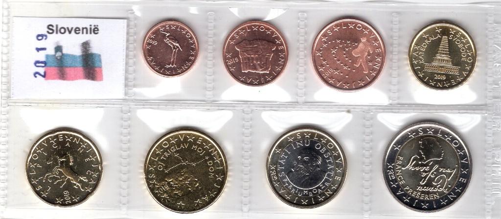UNC set Slovenie 2019 - 1 cent t/m 2 euro, Verzenden, Slovenië, Overige waardes, Setje