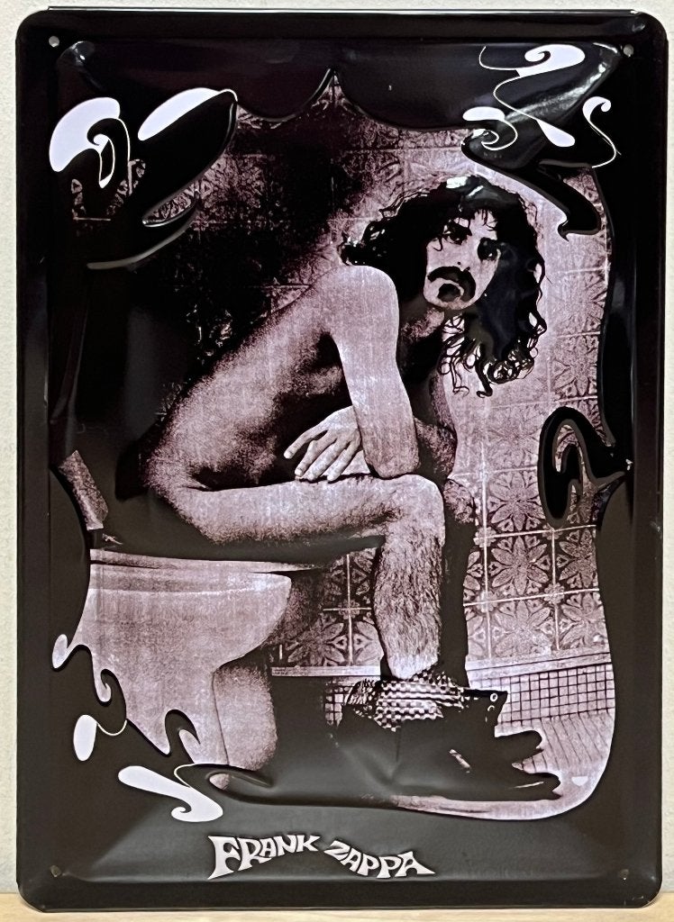 Frank Zappa toilet WC relief reclamebord van metaal wandbord, Info@deconoord.nl, Deco Noord, Nieuw, Ophalen of Verzenden