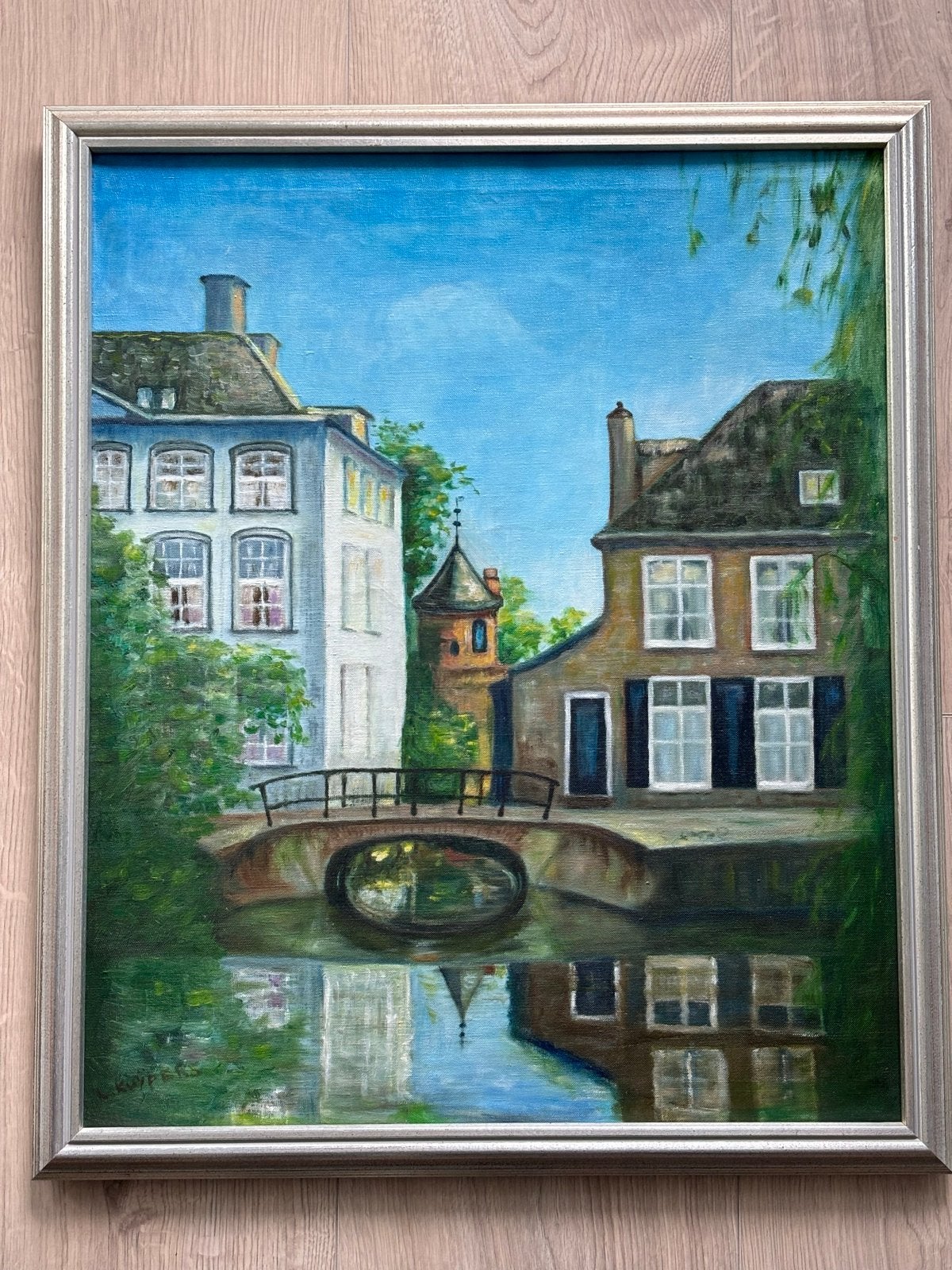 Stadsgezicht Huis met paarse ruiten - Zuidsingel Amersfoort, Ophalen of Verzenden