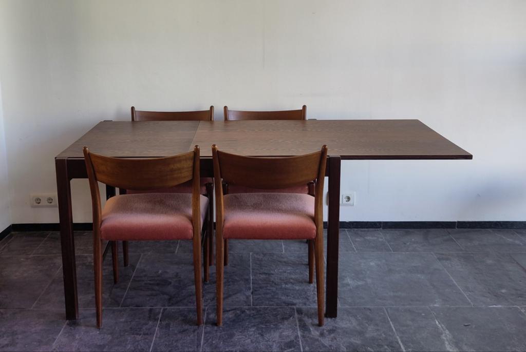 Vintage houten eettafel Pastoe tafel uitschuifbaar hout TU30, Ophalen