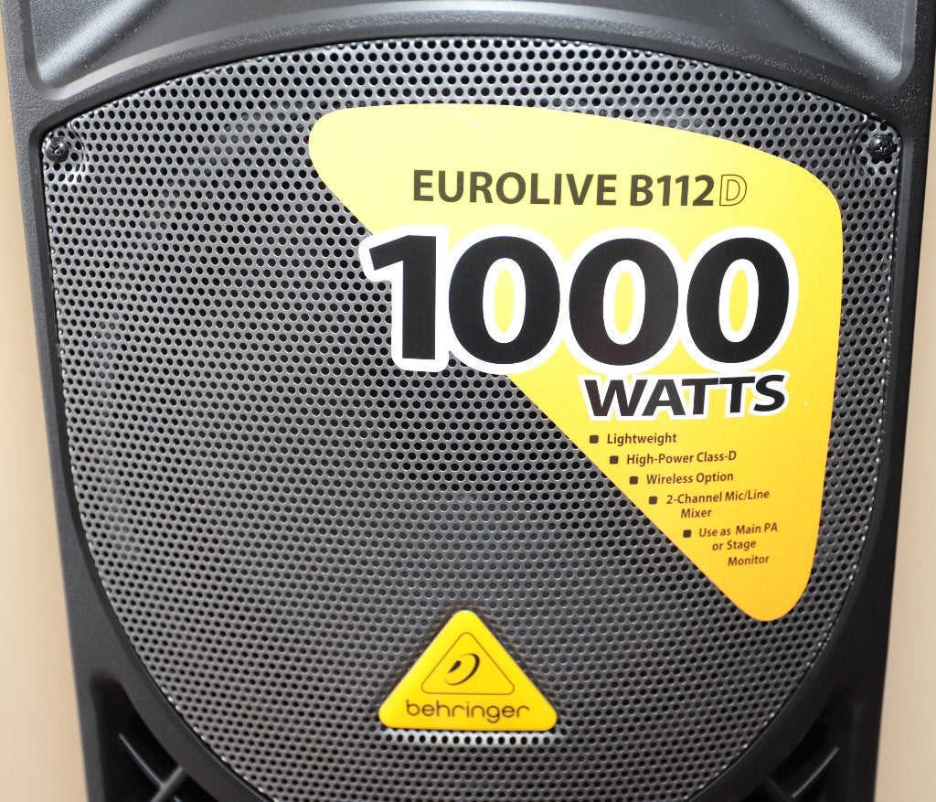 2x Behringer B112D 12inch PA tops 2x1000watt bijna nieuw!, Stereo speakers, Zo goed als nieuw, AUX-ingang, Ophalen