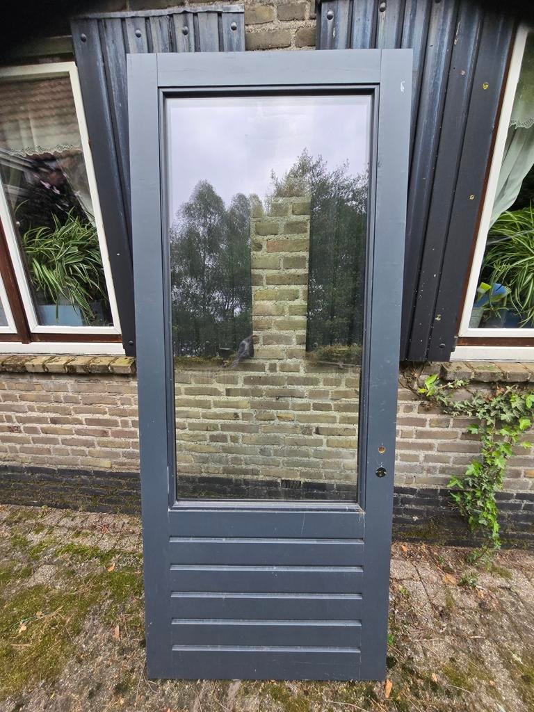 .Buitendeur 87 x 211,5   raam  64 x 133, Nieuw, Ophalen of Verzenden, 200 tot 215 cm, Glas