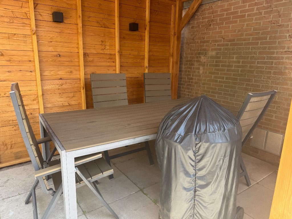 Tuinset - Verstelbare Stoelen & Grote Tafel, Ophalen, 4 zitplaatsen, Gebruikt, Aluminium