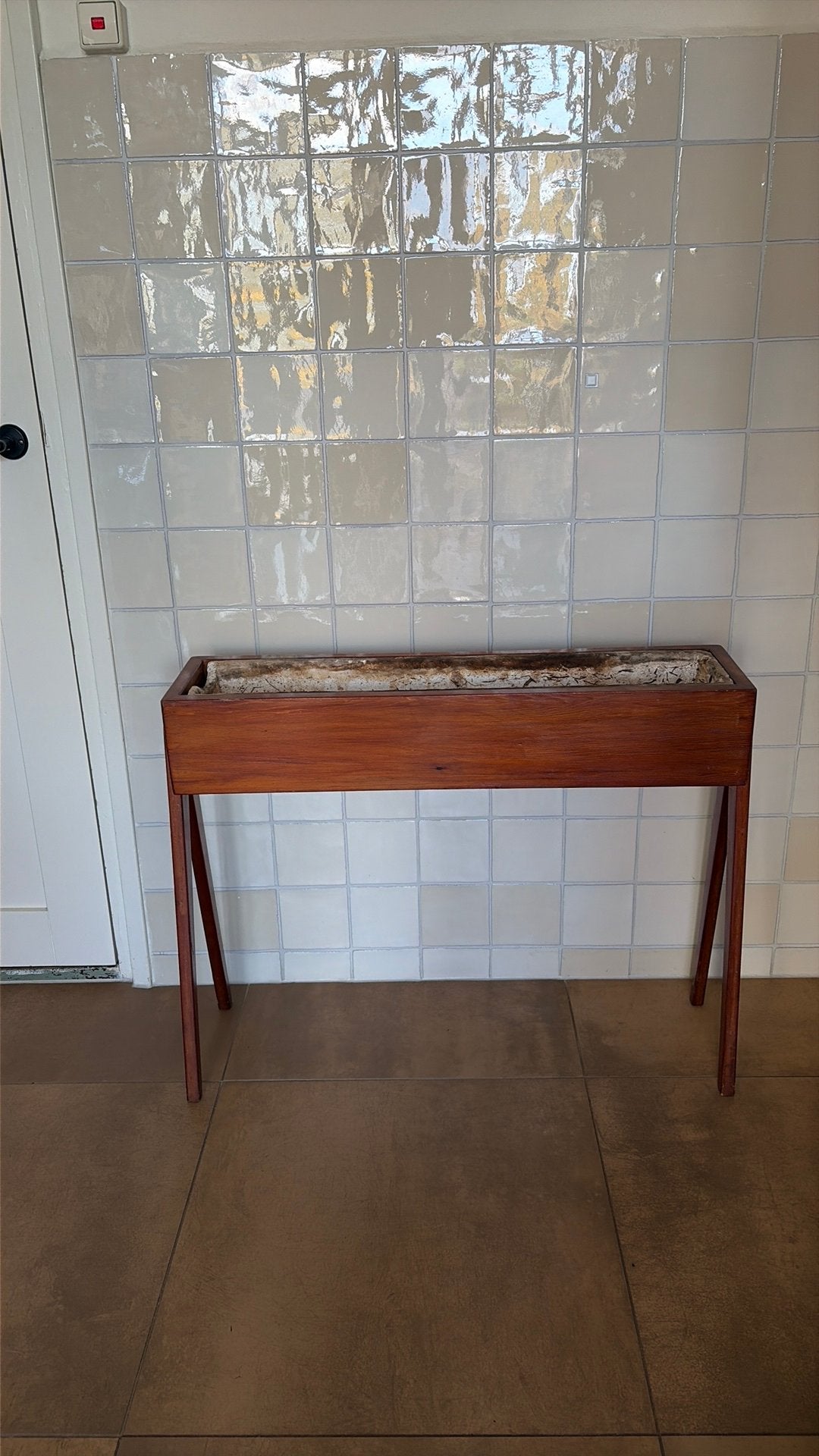 Vintage houten plantenbak, Ophalen, 50 tot 100 cm, Zo goed als nieuw, 25 tot 50 cm