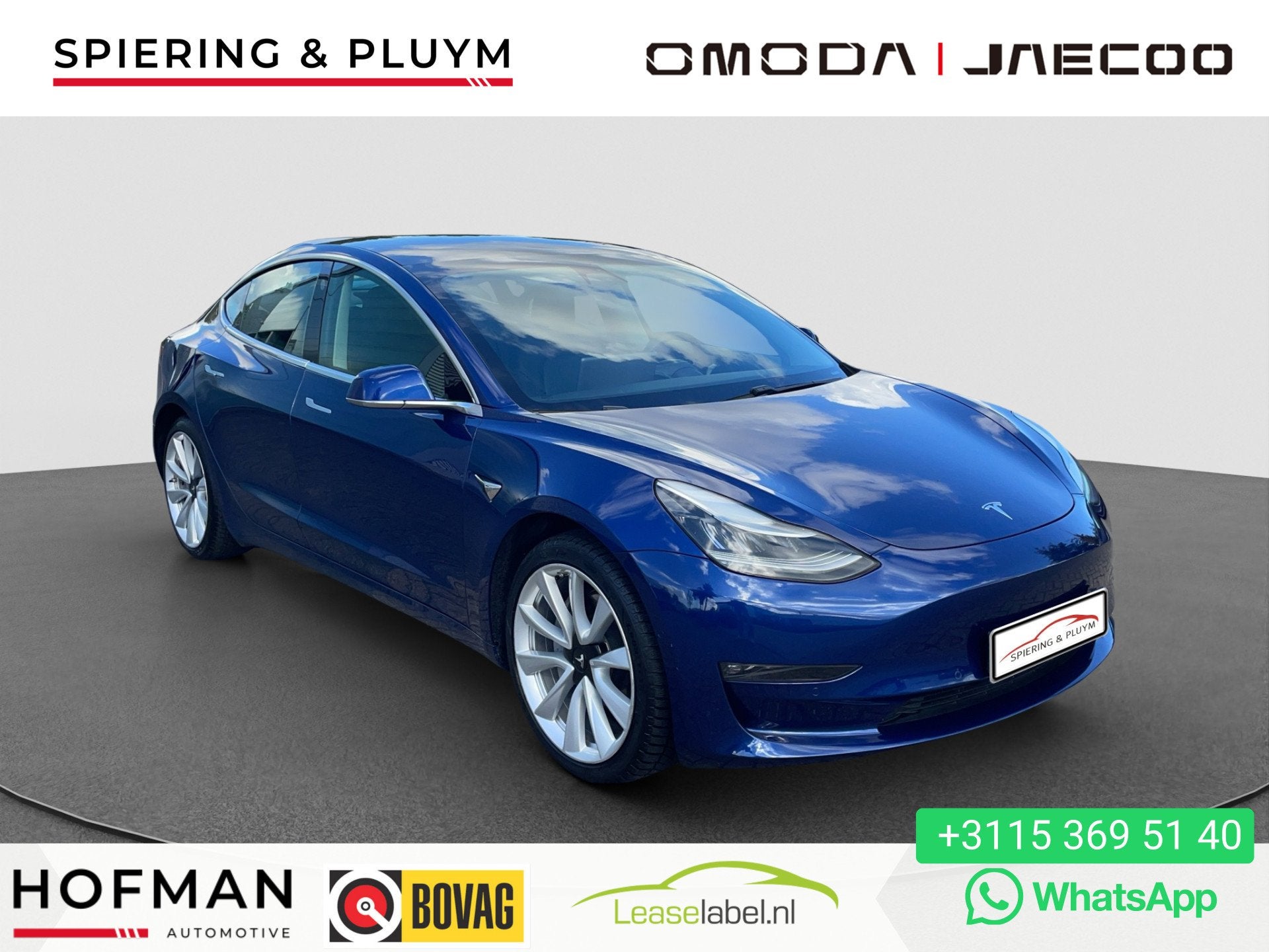 Tesla Model 3 Long Range AWD 75 kWh | Panodak | Leder!, Auto's, Automaat, 12 maanden, Blauw, Origineel Nederlands