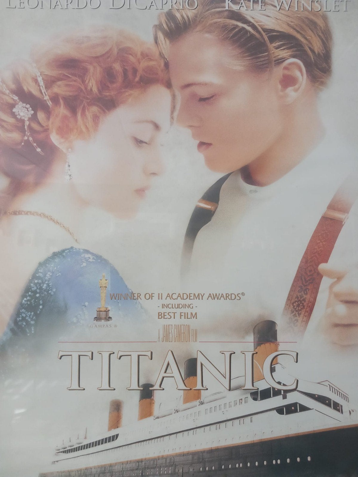 Titanic originele filmposter 1998 inclusief lijst 50x70, Ophalen of Verzenden, Gebruikt, Film, Poster