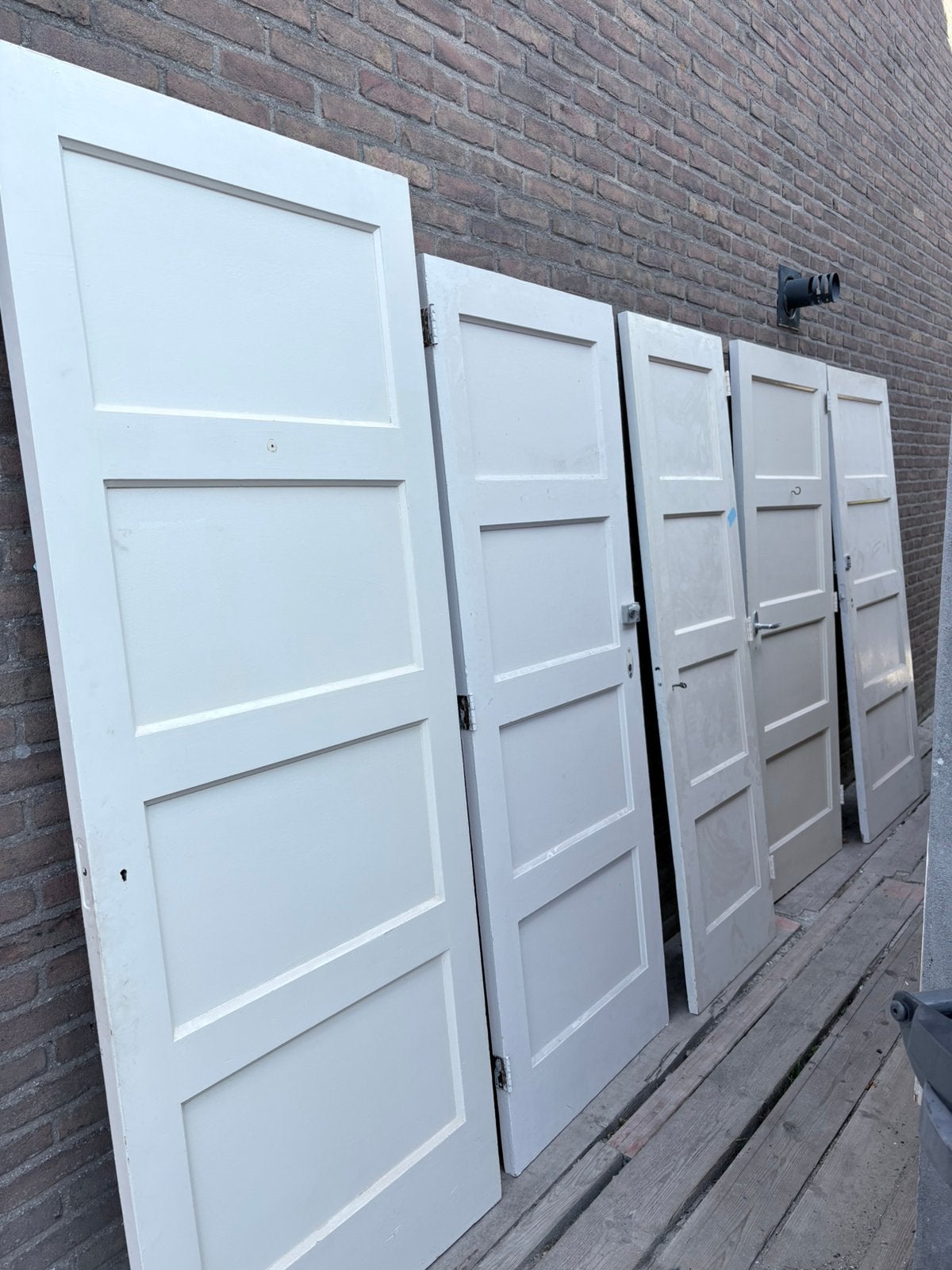 Originele stompe Paneeldeuren jaren 50, Doe-het-zelf en Verbouw, Deuren en Horren, Ophalen, Gebruikt, Hout, Binnendeur
