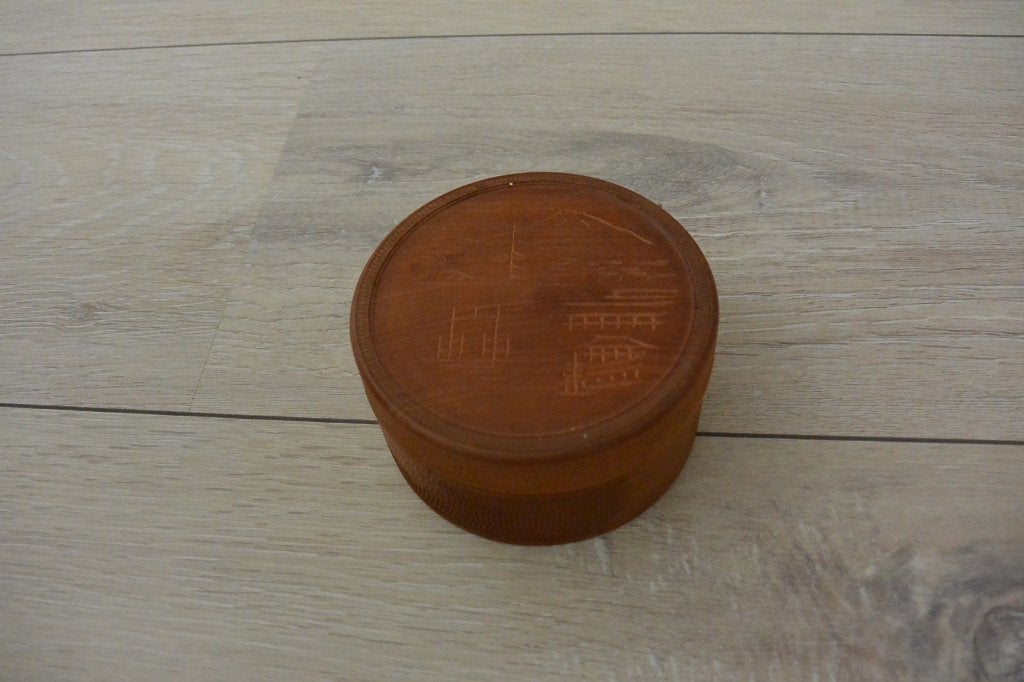 Set Japanse Houten onderzetters, Hout, Gebruikt, Glasonderzetter, Met opbergdoos