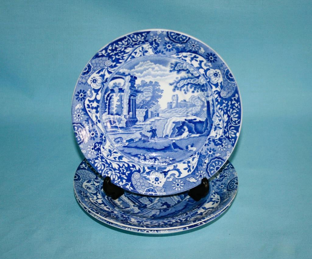 Spode " Italian Blue " 3 x Grote Schotels - Blauw Stempel, Ophalen of Verzenden, Zo goed als nieuw, 2de Hands, Overige stijlen