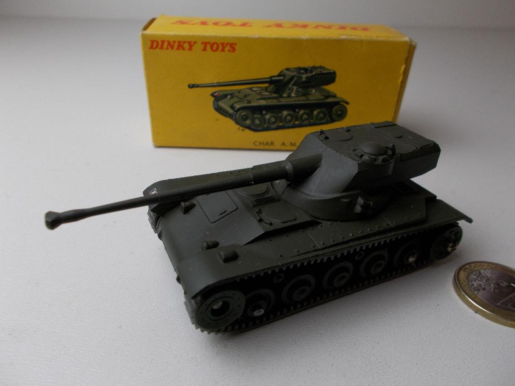 1958 Dinky Toys 80 C CHAR A.M.X. 13 TONNES TANK +ORIG. DOOS!, Ophalen of Verzenden, Zo goed als nieuw, Overige typen, Dinky Toys