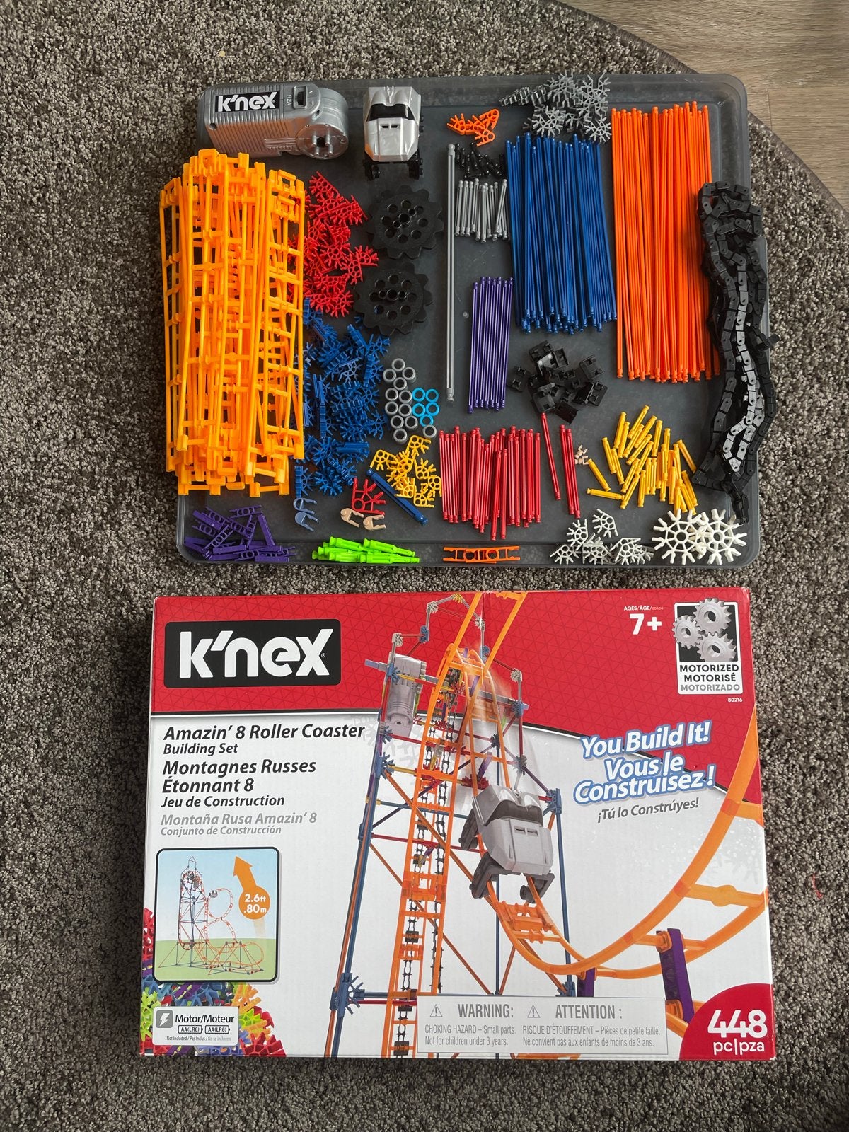 K'nex Amazin' 8 Roller Coaster - 448 delig, Kinderen en Baby's, Ophalen of Verzenden, Zo goed als nieuw, K'nex
