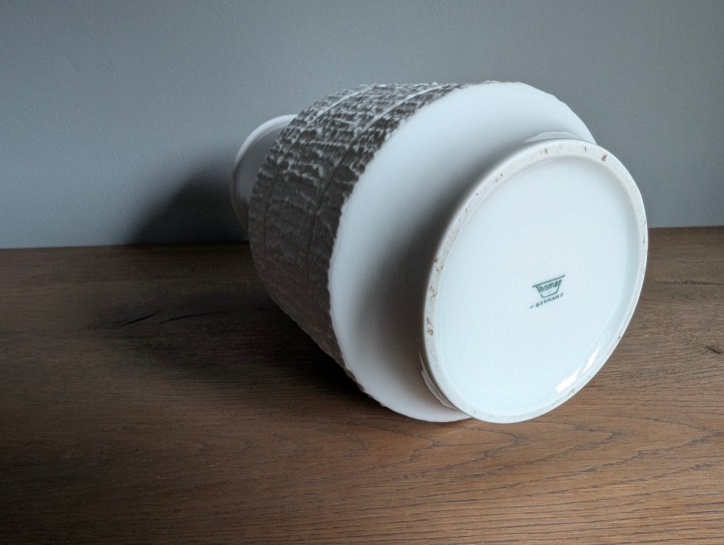 Witte porseleinen "Arcta" vaas - Thomas Porzellan 24cm, Huis en Inrichting, Met patroon/structuur, Wit, Zo goed als nieuw, Steen/keramiek