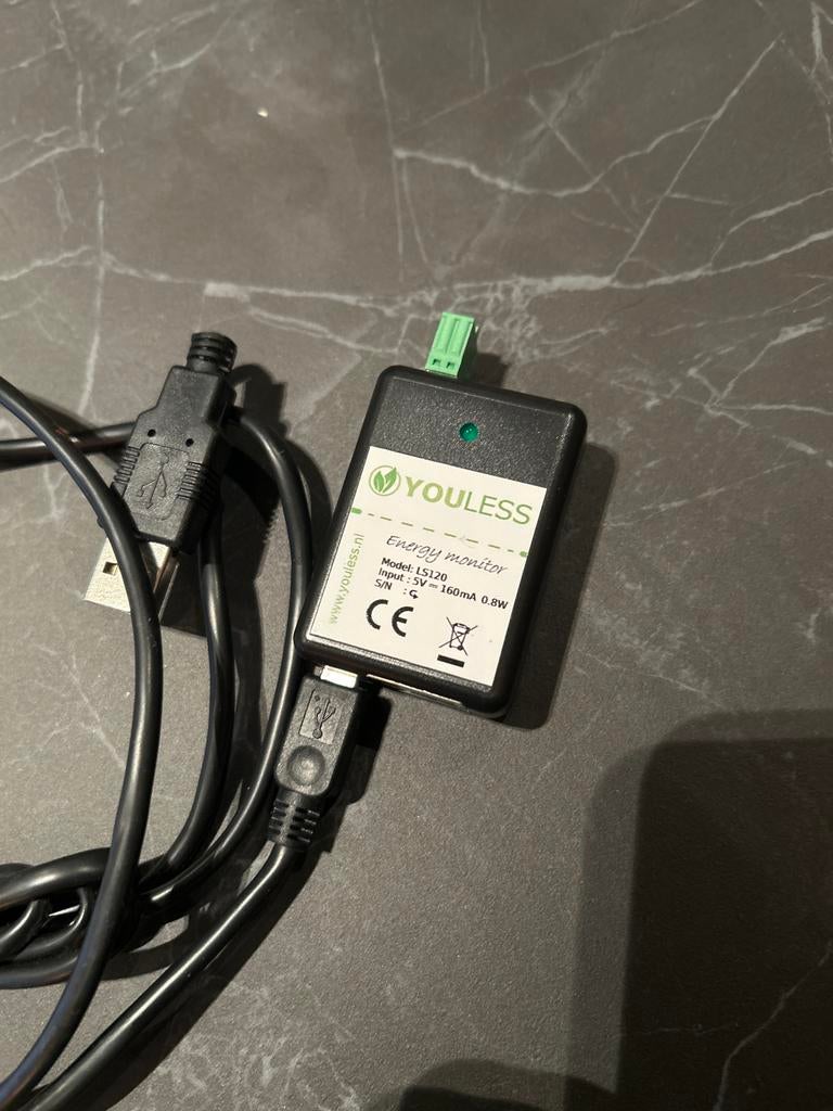 Youless LS120 Energiemonitor - Slim Energieverbruik, Ophalen of Verzenden, Gebruikt
