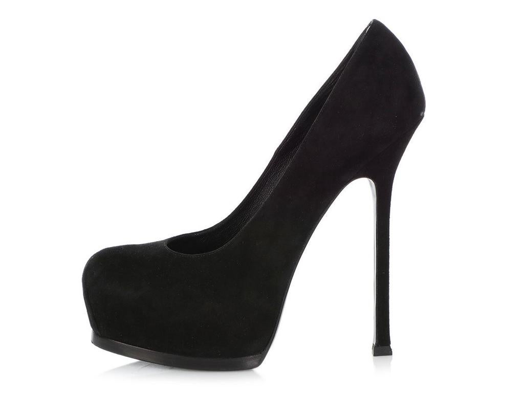 Originele suède Yves Saint Laurent Tribtoo pumps mt 39, Zwart, Ophalen of Verzenden, Zo goed als nieuw, Schoenen met hoge hakken