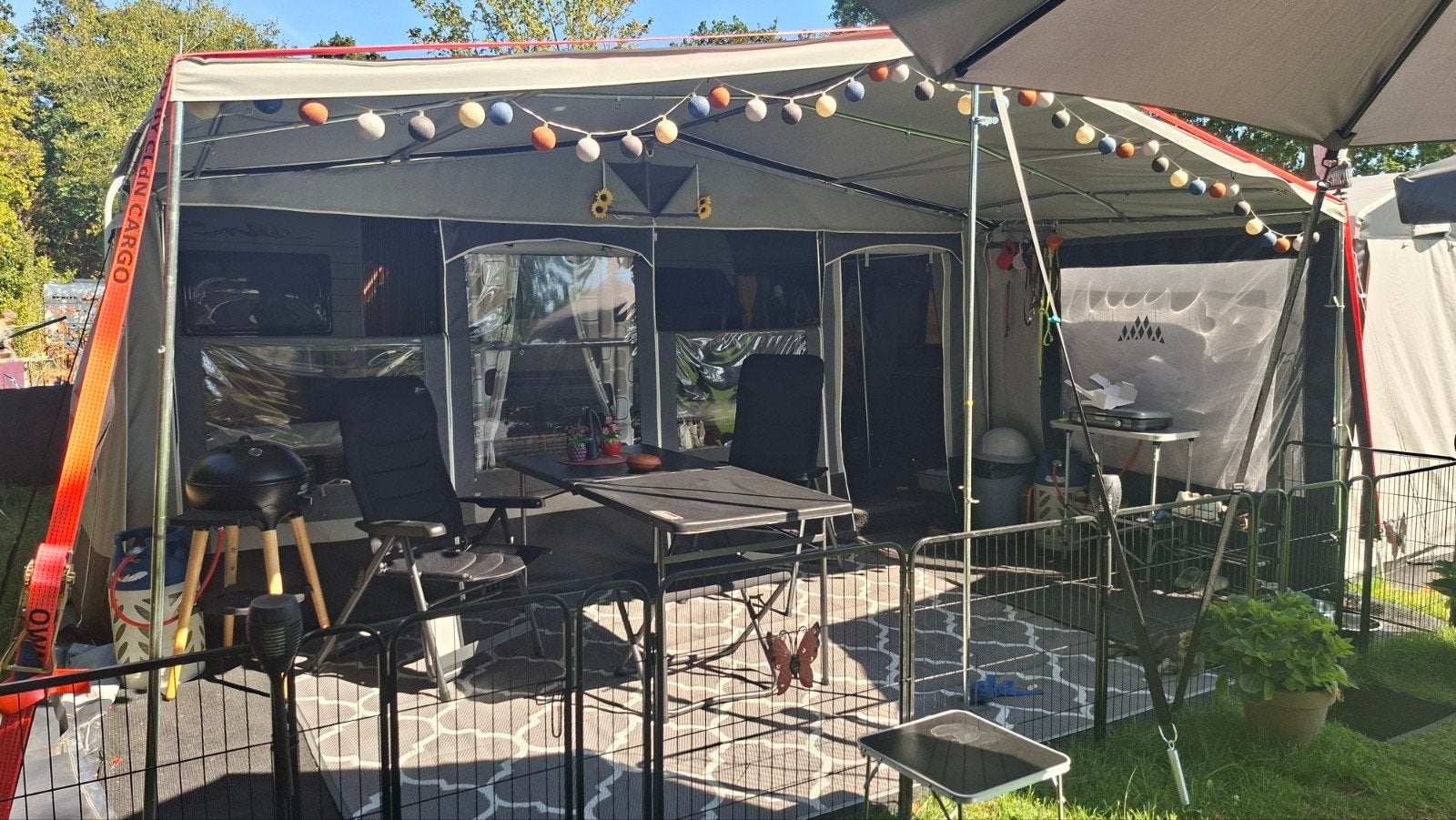 obelink 4 seizoenen tent met luifel en aanbouw, Ophalen of Verzenden, Gebruikt, PVC, Overige merken