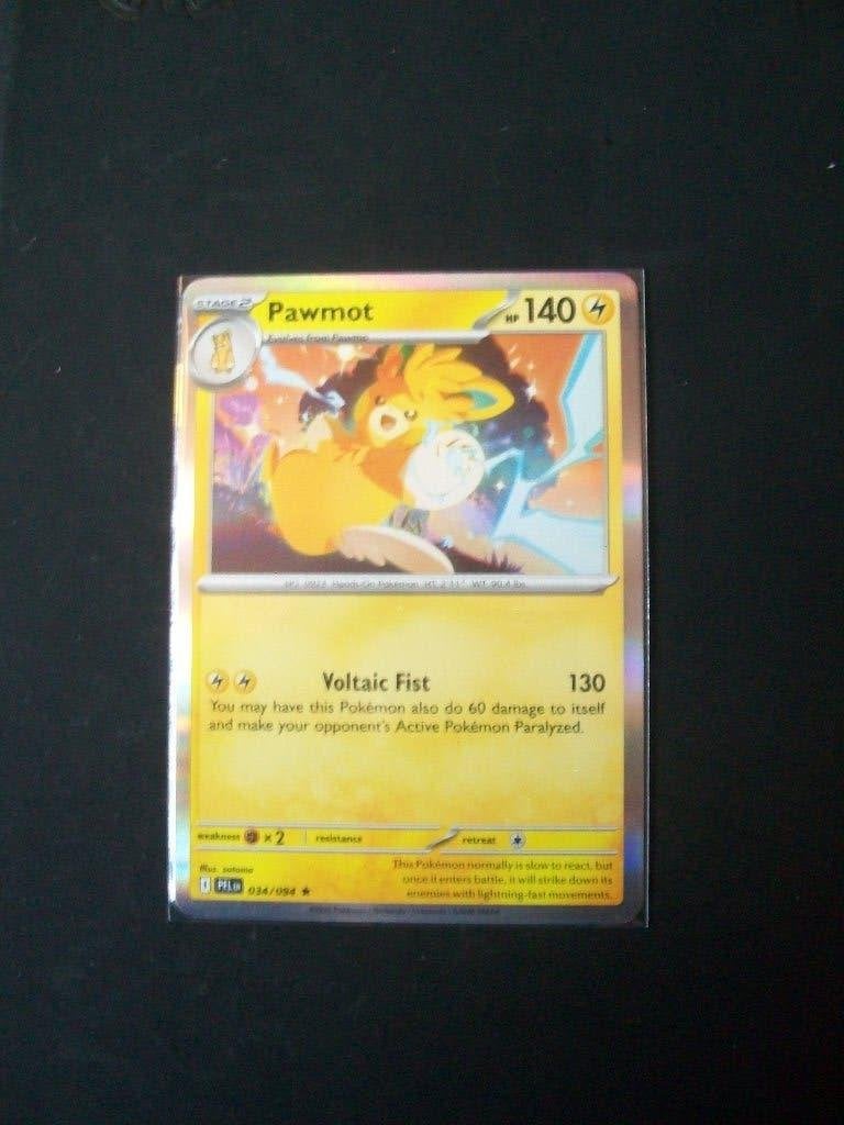 3018. Nieuwe Pokemon Kaart Holo Rarel PAWMOT (034/094), Verzenden, Nieuw, Losse kaart, Foil
