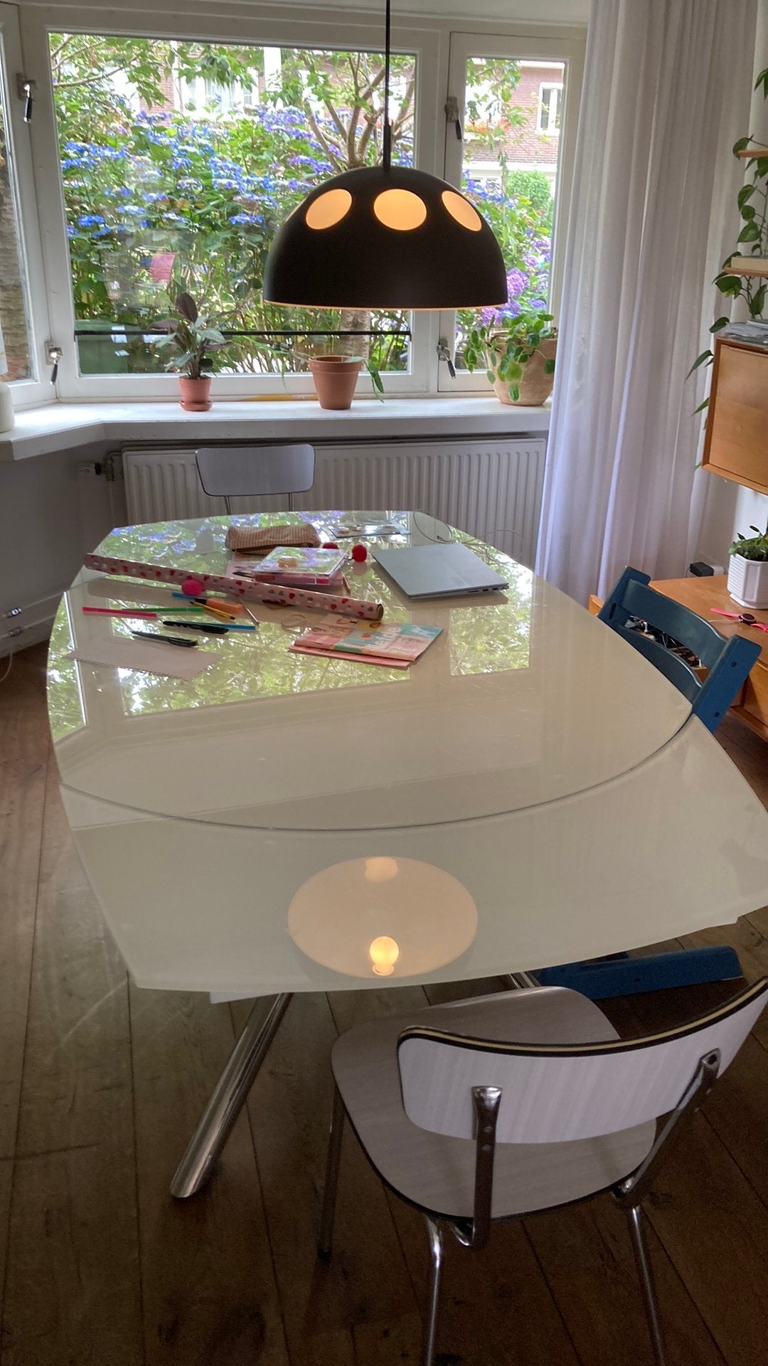Eettafel, Huis en Inrichting, Tafels | Eettafels, Ophalen, Gebruikt, 50 tot 100 cm, Vijf personen of meer