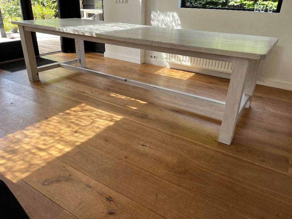 Ruime Eettafel wit, Ophalen, Gebruikt, 100 tot 150 cm, 200 cm of meer