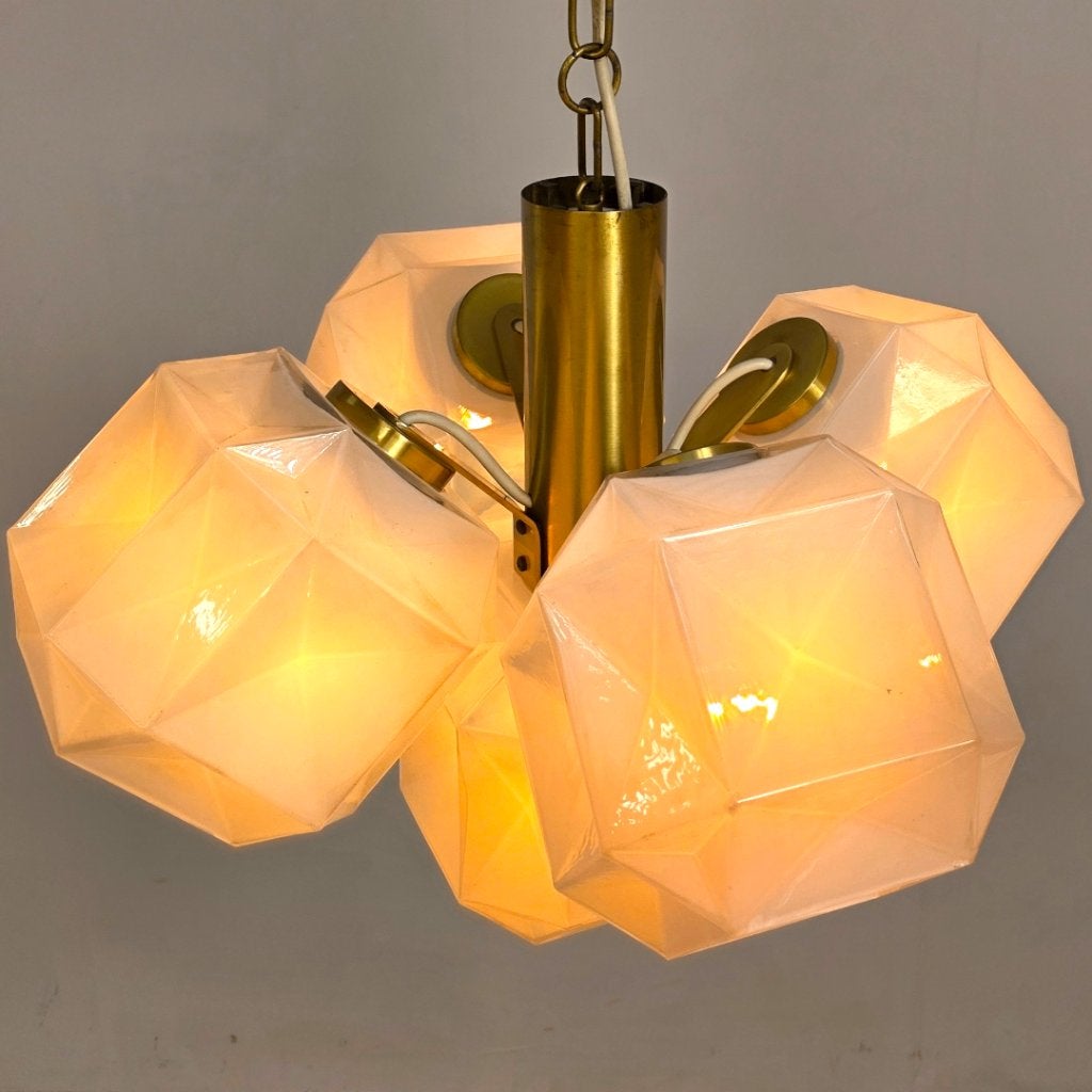sculpturale lamp murano 70s space age Italiaans mid century, Huis en Inrichting, Ophalen of Verzenden, Gebruikt, Glas, E27 (groot)