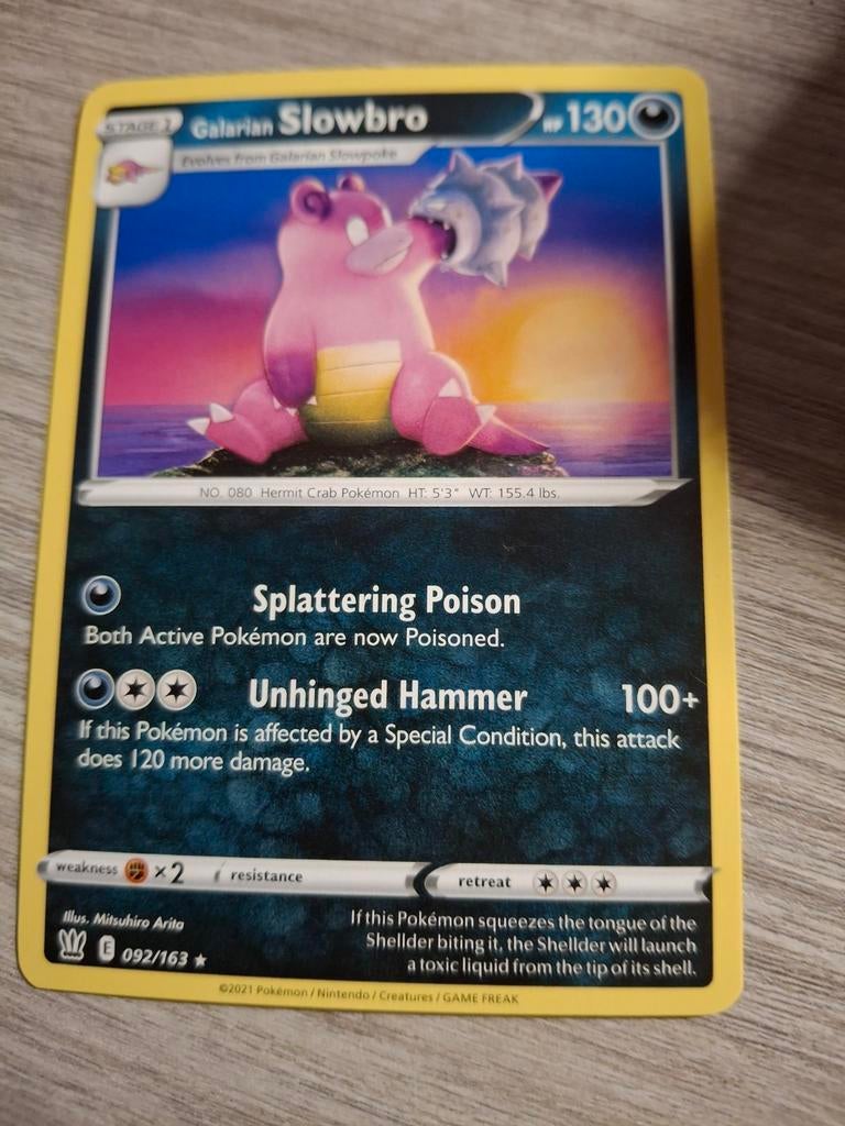 Pokémon Kaart Galarian Slowbro 092/163, Ophalen of Verzenden, Zo goed als nieuw, Losse kaart
