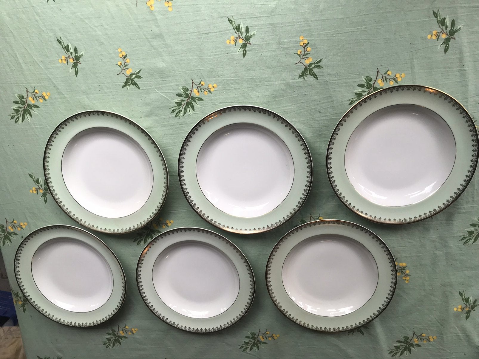 Limoges Goumol Labesse,14 antieke vintage diepe borden 23 cm, Ophalen of Verzenden
