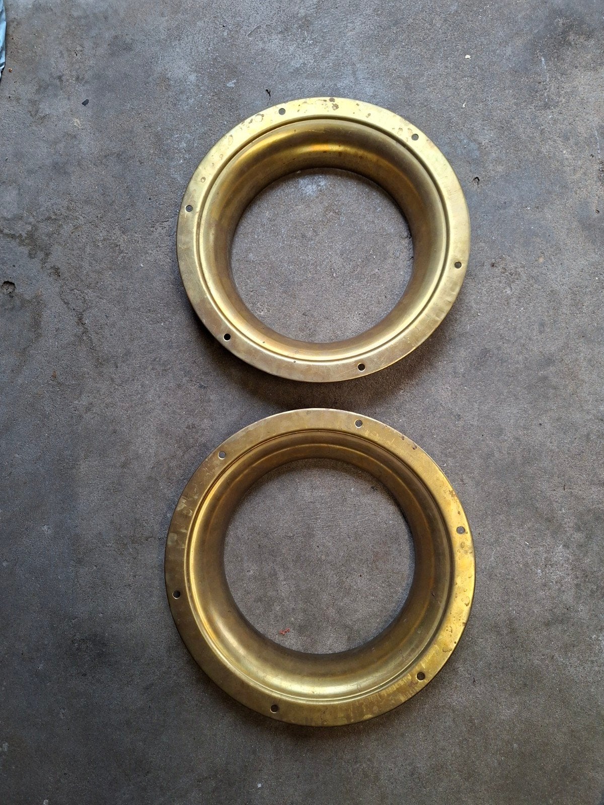 2x Bronzen of koperen ringen - scheepsonderdelen, Ophalen of Verzenden