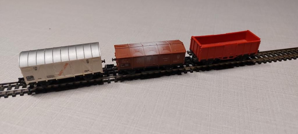 3 st. Arnold Rapido goederenwagons DB, Arnold, Gebruikt, Gelijkstroom, Wagon
