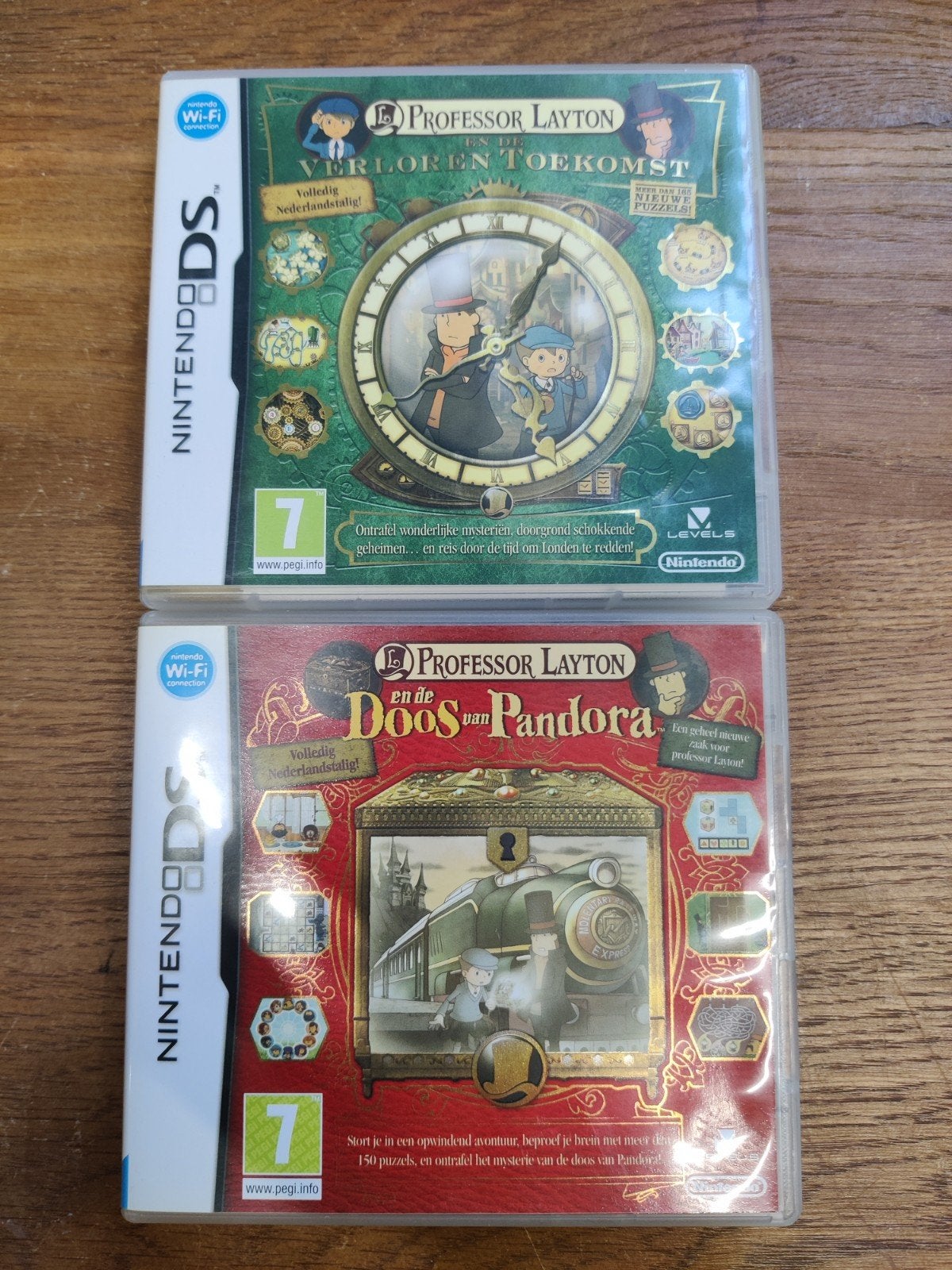 Professor Layton DS games: Verloren Toekomst + Doos van Pand, Puzzel en Educatief, 1 speler, Ophalen of Verzenden, Zo goed als nieuw