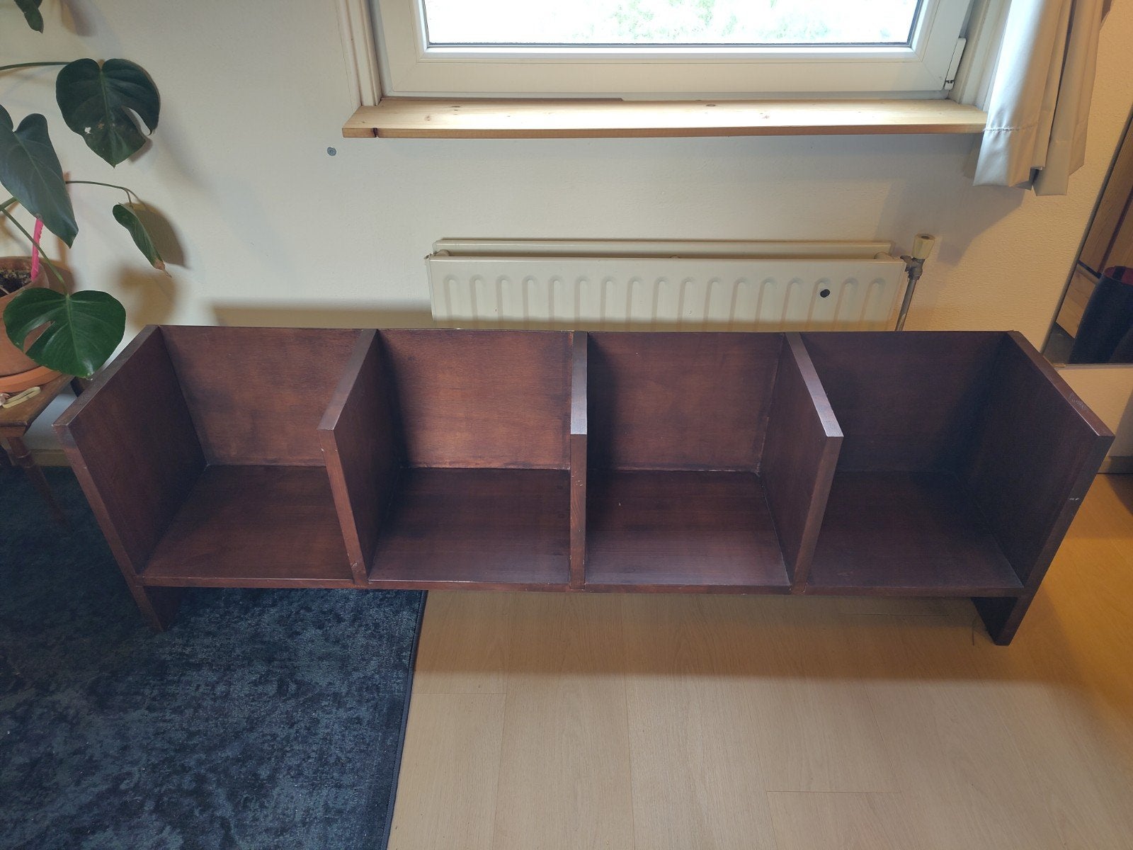 Kast, vier vakken voor Vinyl, Platen, LP, Huis en Inrichting, Ophalen, 150 tot 200 cm, Eikenhout, Zo goed als nieuw