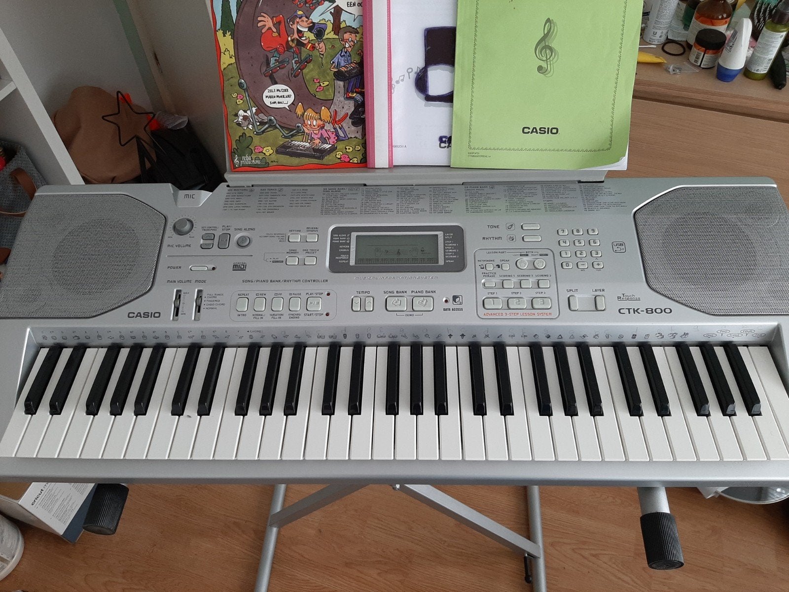 Casio CTK-800 Keyboard met accessoires en originele doos, Ophalen of Verzenden, Gebruikt, 61 toetsen, Casio