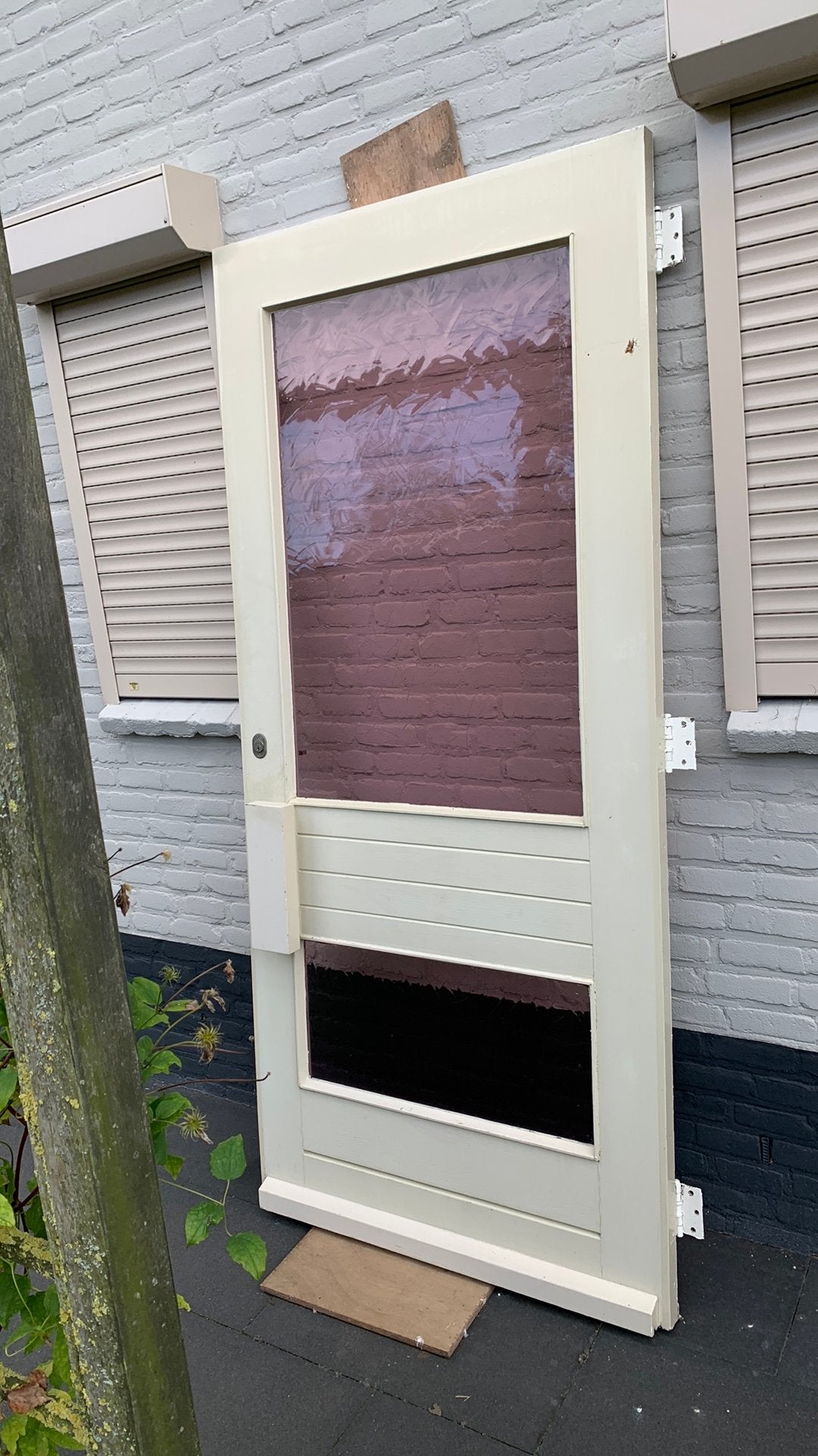 Massief hardhouten voordeur., Deurkozijn, Zo goed als nieuw, 150 tot 225 cm, Hout