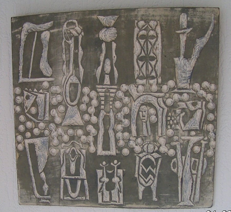 Hubert Bekman NHS houtsnijwerk "Mexicano"voor en achterkant, Overige onderwerpen, Houtsnijwerk, Handgemaakt, Ophalen of Verzenden