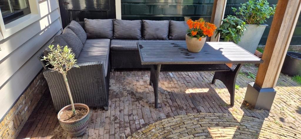 Loungeset grijs in goede staat, Ophalen, Gebruikt