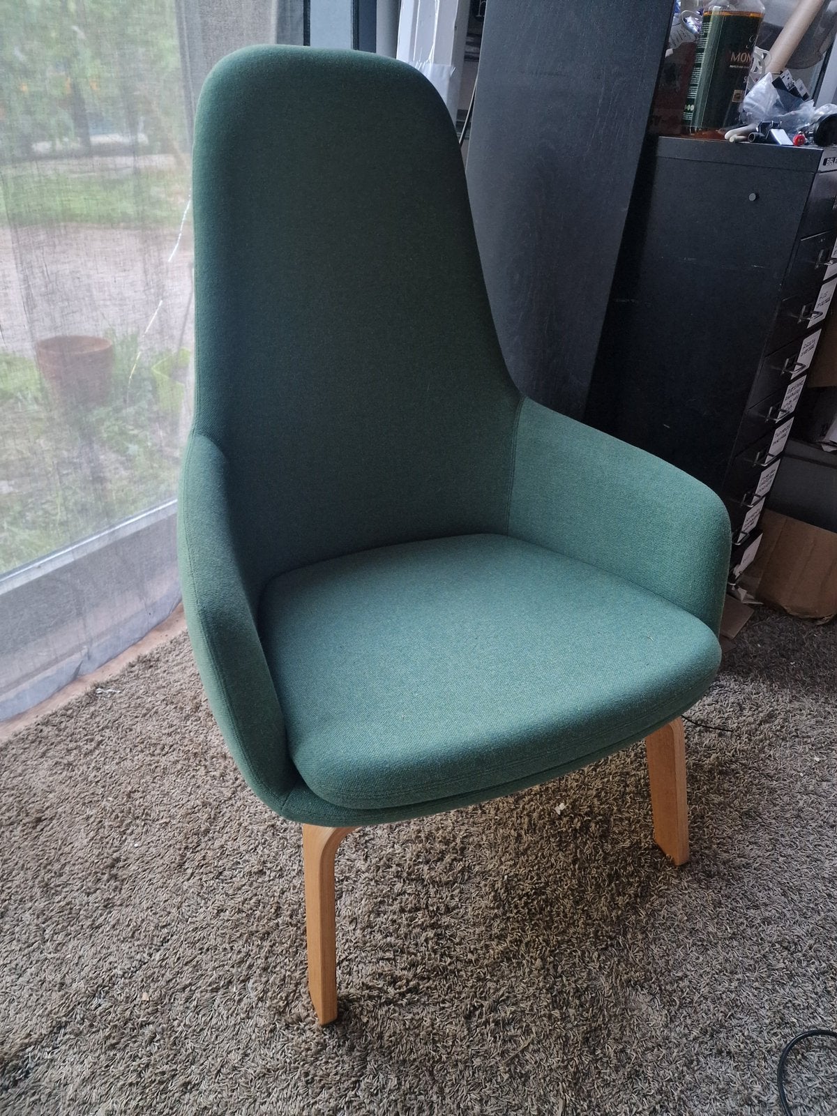 Normann Copenhagen high back fauteuil groen design, Ophalen, Zo goed als nieuw, 75 tot 100 cm, 50 tot 75 cm
