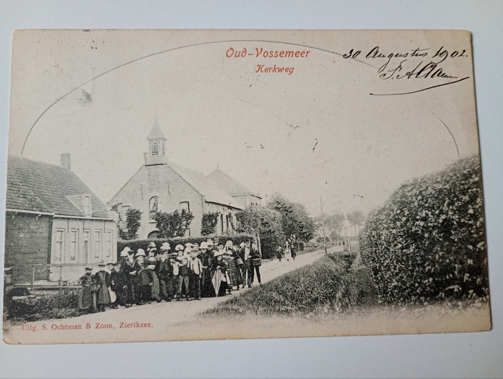 Oud-Vossemeer Tholen Kerkweg 1902, Ophalen of Verzenden, Voor 1920, Gelopen, Zeeland