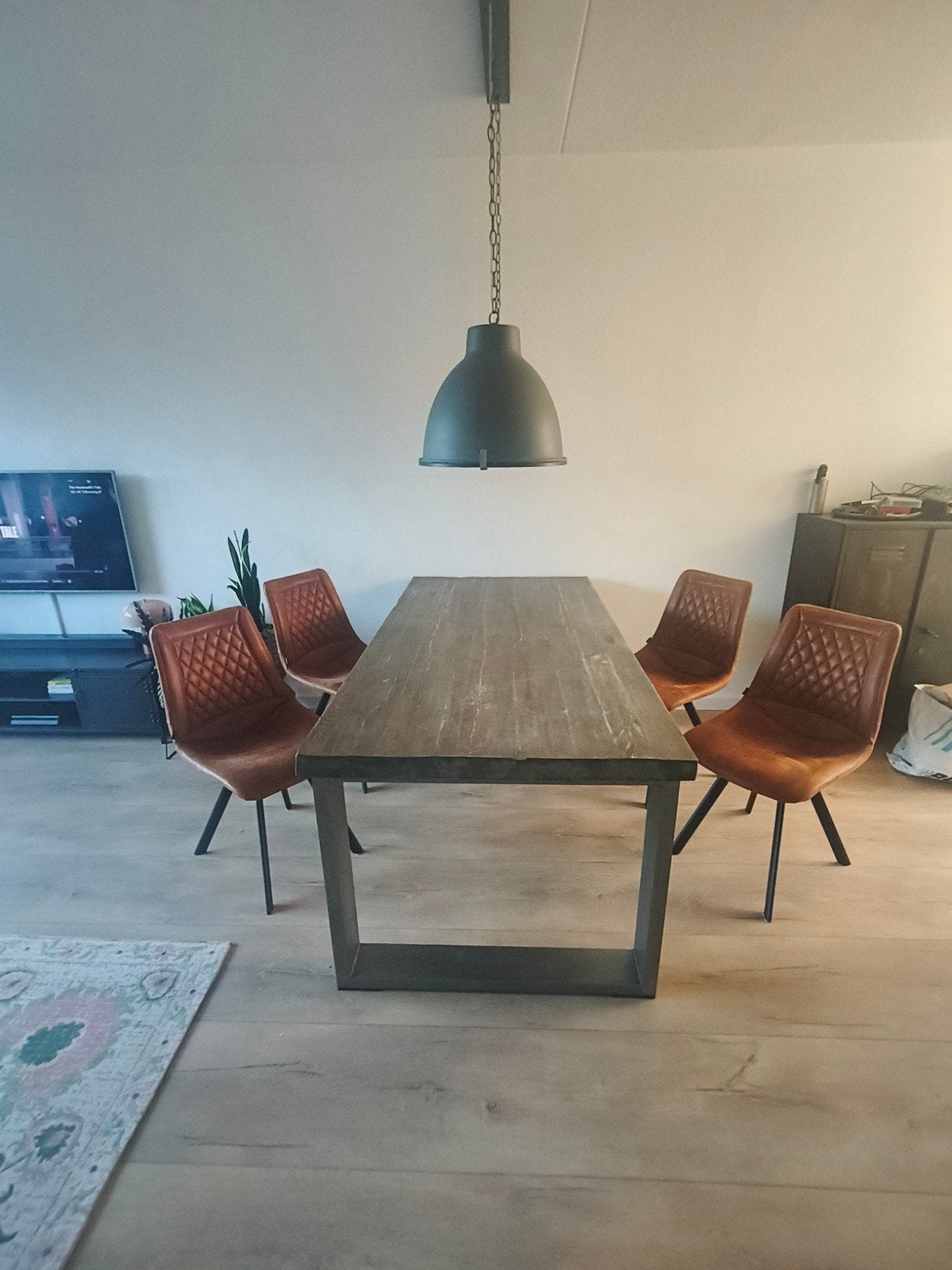 Leren eetkamerstoelen cognac, Ophalen of Verzenden, Zo goed als nieuw, Bruin, Leer