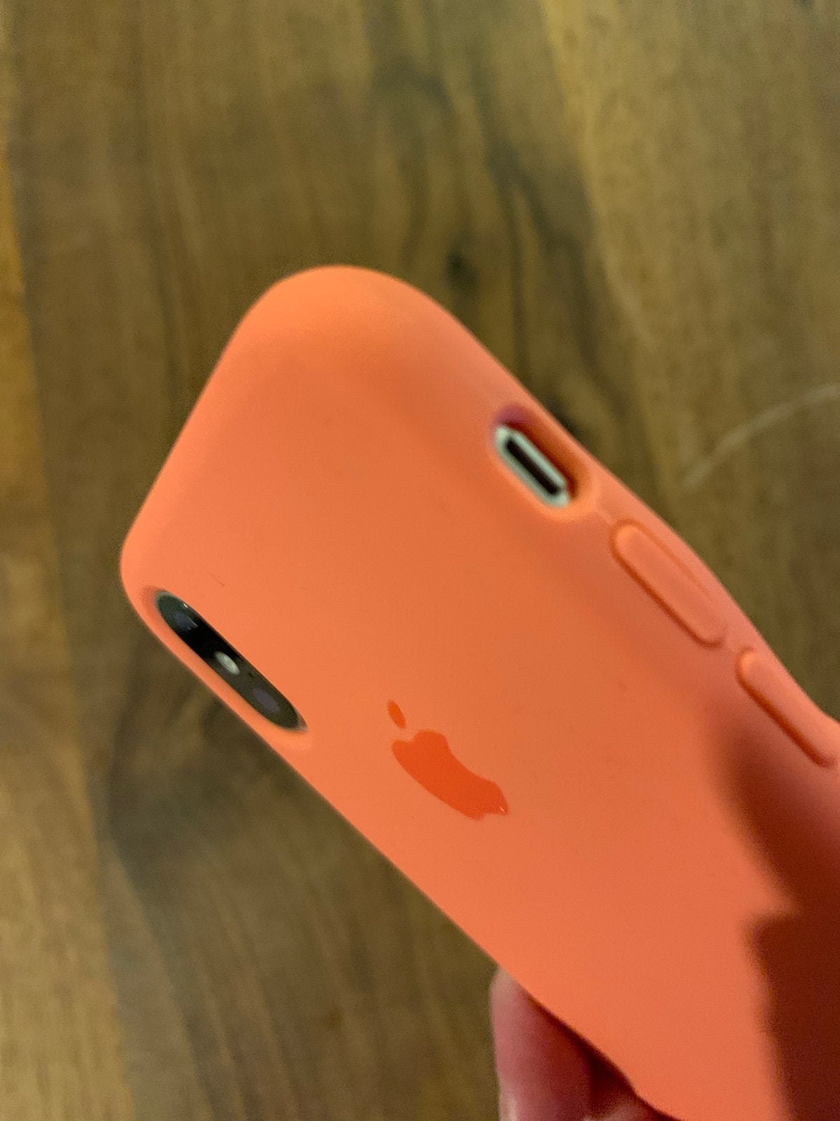 Oranje/koraal Apple Siliconen Hoesje voor iPhone X, Telecommunicatie, Oranje, Hoesje of Tasje, Ophalen of Verzenden, Zo goed als nieuw