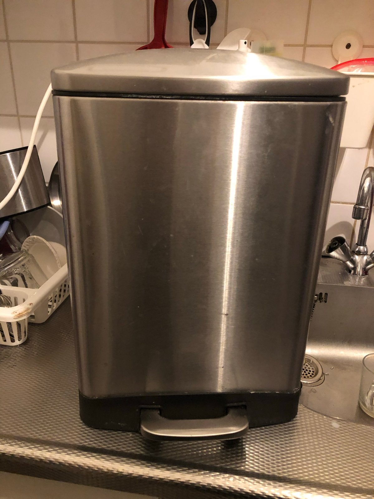 RVS Pedaalemmer - Gebruikt, Gebruikt, Met pedaal, Ophalen of Verzenden, 20 tot 30 liter