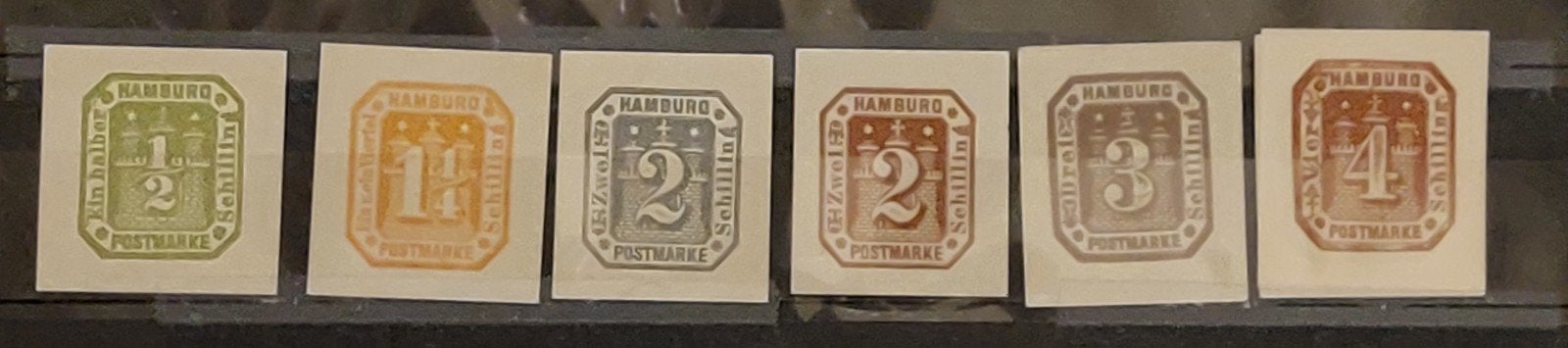 Duitse Staten Hamburg 1866 - proefdrukken of uitknipsels, Postzegels en Munten, Ophalen of Verzenden, Duitse Keizerrijk, Postfris