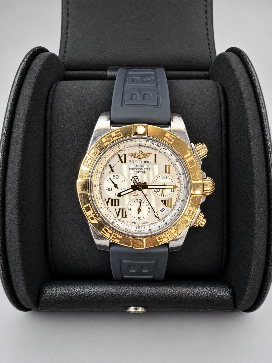 Breitling Chronomat – Full Set – 2014 – staal en roségoud, Ophalen of Verzenden, Zo goed als nieuw, Staal, Overige merken