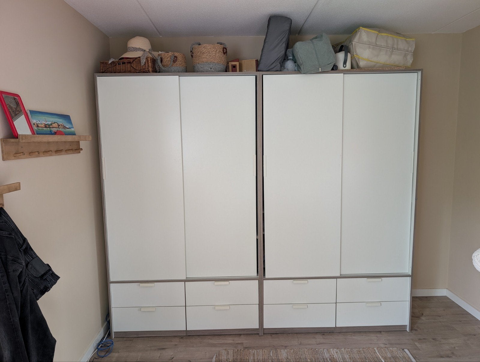2x IKEA Trysil Kledingkast met Schuifdeuren en Lades, Overige materialen, Gebruikt, 100 tot 150 cm, 200 cm of meer