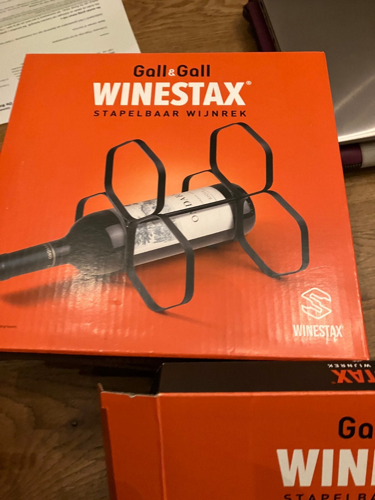 WineStax Stapelbaar Wijnrek - Nieuw in doos, Nieuw, Ophalen of Verzenden, Minder dan 5 flessen, Metaal