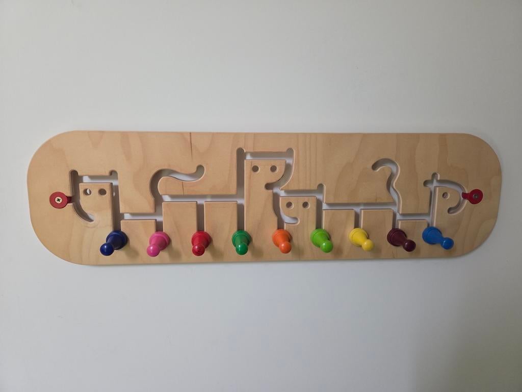 Houten kinderkapstok katten, Ophalen of Verzenden, Zo goed als nieuw, Meubelstuk of Keukentje