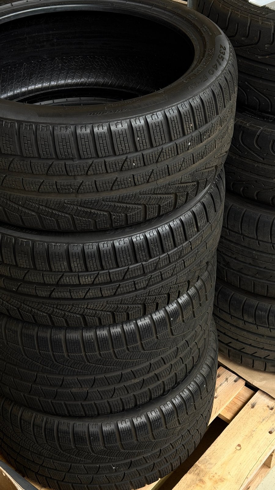 Set Winterbanden Pirelli Sottozero 3 235/40 R19 + 265/35 R19, Auto-onderdelen, 19 inch, Gebruikt, 235 mm, Band(en)