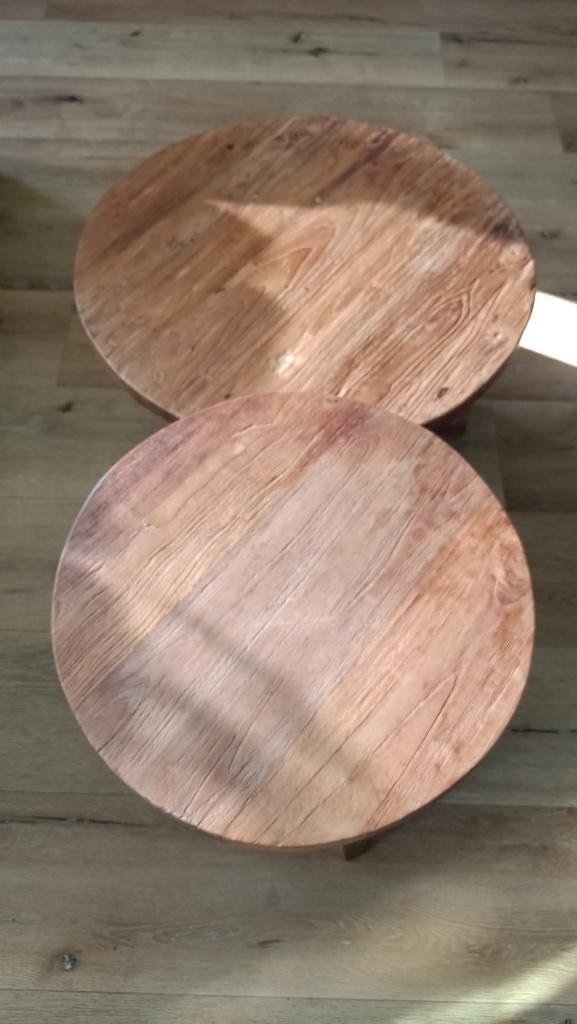 HK Living salontafeltjes set, Huis en Inrichting, Tafels | Salontafels, Ophalen, 50 tot 100 cm, 50 tot 100 cm, Landelijk
