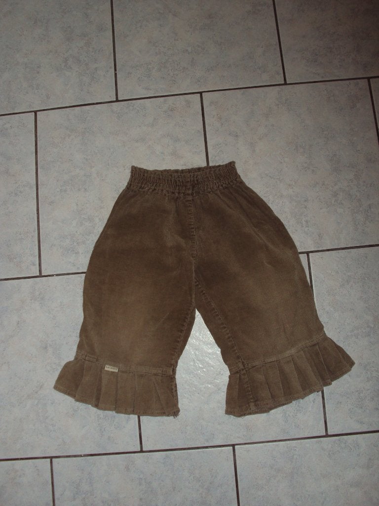 Goedkope bruin katoenen wijde pijpen rib broek MONNY mt 92, Broek, Gebruikt, Ophalen of Verzenden, Meisje