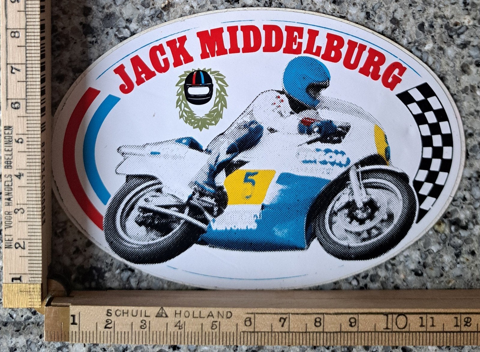 Vintage sticker Jack Middelburg Wegrace  motor motorrace, Verzamelen, Ophalen of Verzenden, Zo goed als nieuw