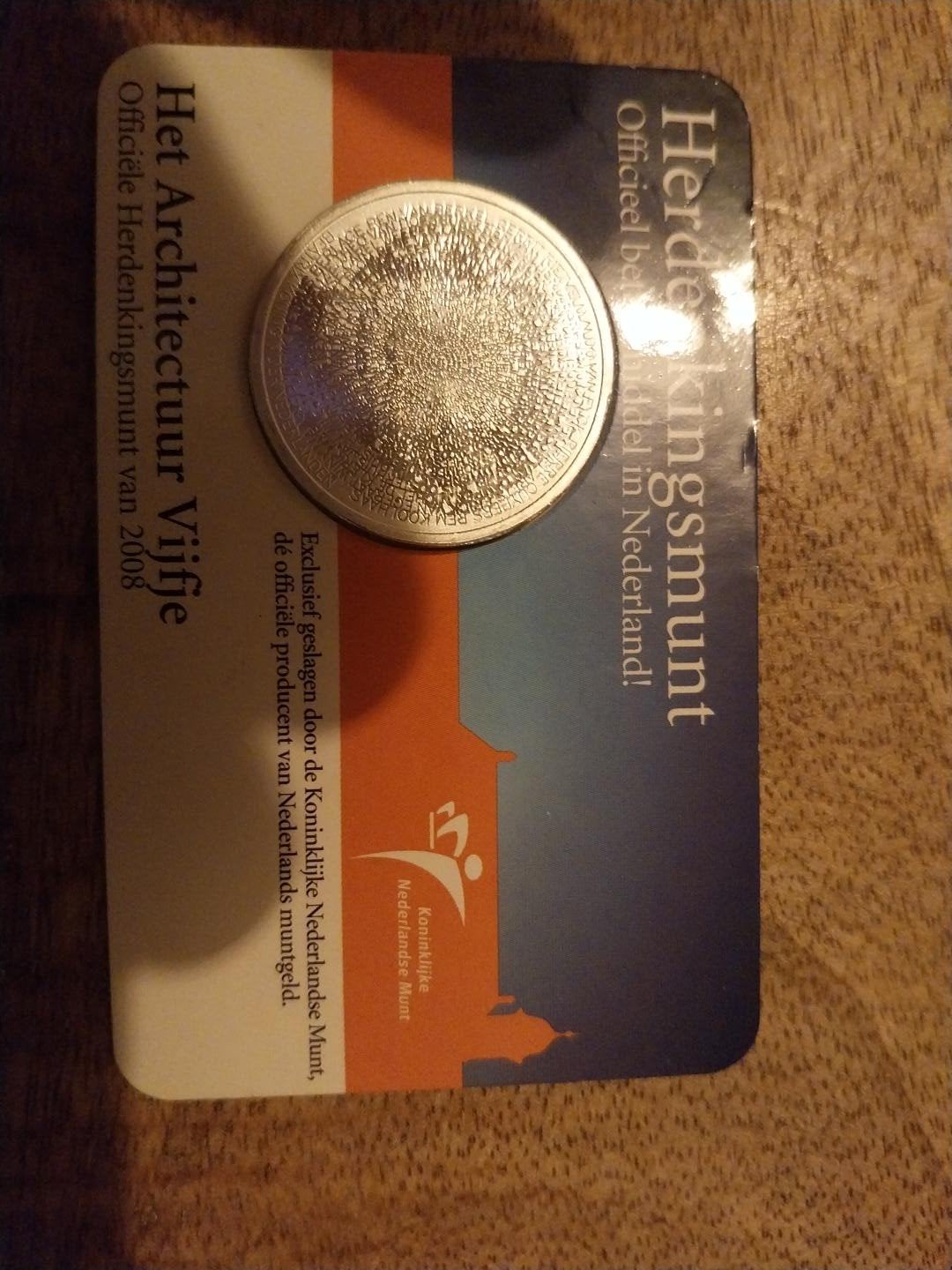 Herdenkingsmunt Het Architectuur Vijfje 2008, Koningin Beatrix, Zilver, Euro's, Ophalen of Verzenden